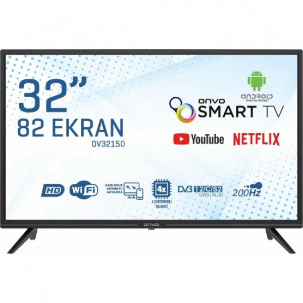 Onvo OV32150 32'' 82 Ekran Uydu Alıcılı HD Android Smart LED TV