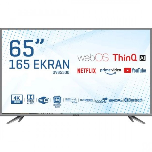 Onvo OV65500 65" 165 Ekran Uydu Alıcılı 4K Ultra HD webOS Smart LED TV