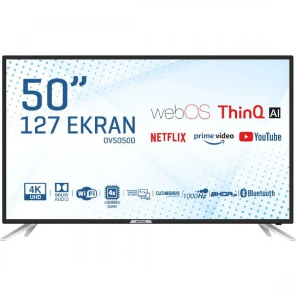 Onvo OV50500 50" 127 Ekran Uydu Alıcılı 4K Ultra HD webOS Smart LED TV