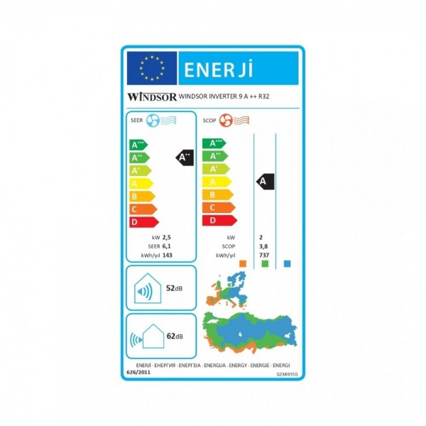 Windsor 9.000 BTU A++ Inverter Split Klima