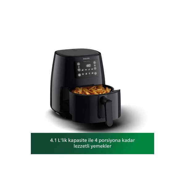 Philips 3000 Serisi Airfryer, 0.8kg, 4.1L Kapasite, Siyah, HD9243/90