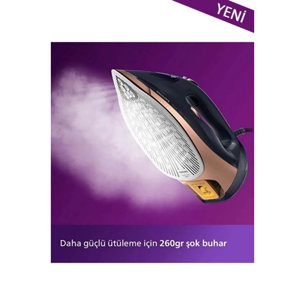 Philips 7500 Serisi Azur Buharlı Ütü 3200W, 55g/dk Sürekli Buhar, 260g Şok Buhar, DST7510/80